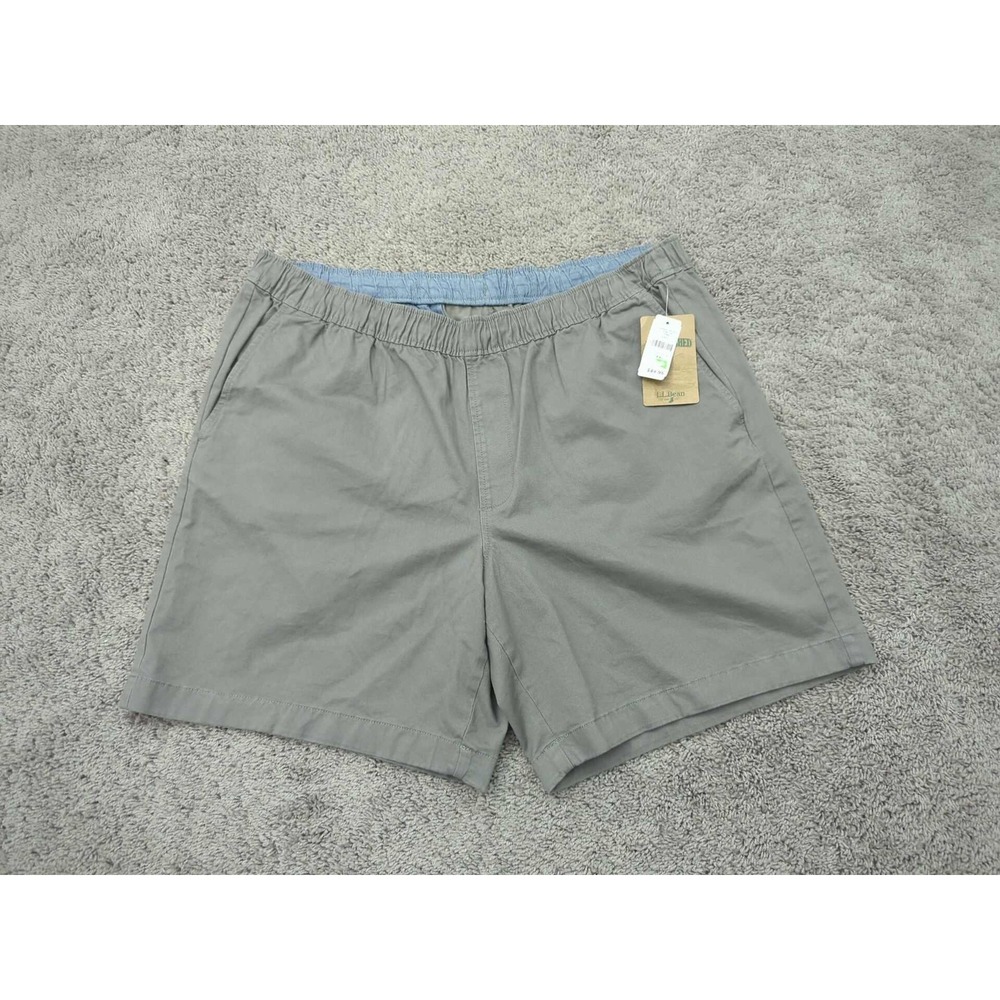LL Bean Shorts Mens 2XL Federal Gray Tropic Pull-On Unlined Elastic Waist 516107